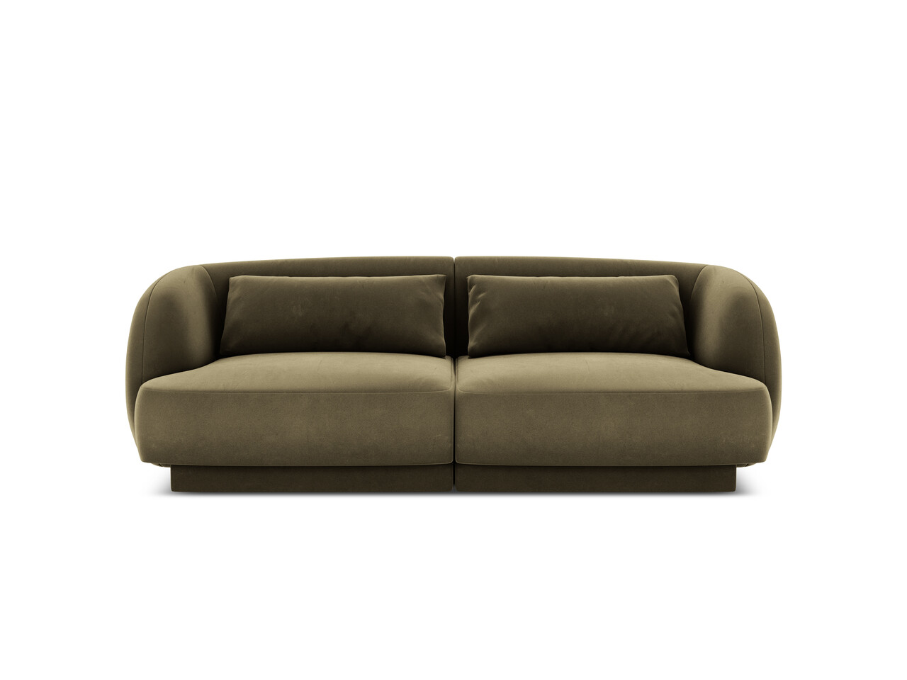 Canapea 2 locuri, Tulum, Cosmopolitan Design, 180x90x70 cm, catifea, verde - imagine 7